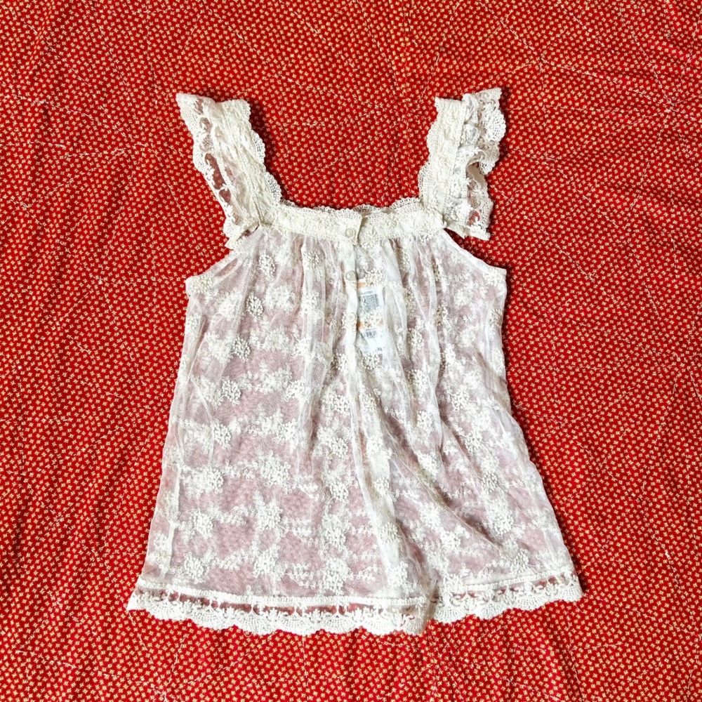 Vintage 2000s deadstock American Rag Ruffle Sleeve Babydoll style Tank Top NWT